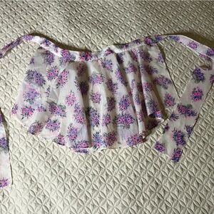 Apron cocktail half apron in pink and lavender floral